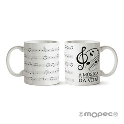 Taza A música é a banda sonora da vida en caja regalo