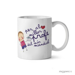 Taza cerámica Al millor profe en caja regalo