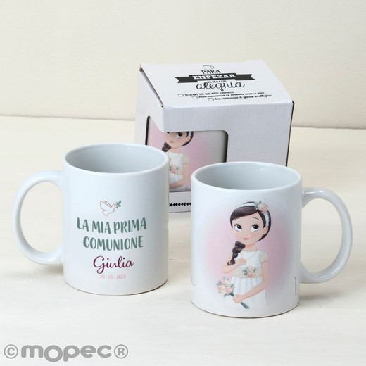 Taza cerámica Comunión bambina romantica en caja regalo