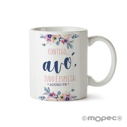 Taza cerámica Contigo,Avó, tudo...en caja regalo