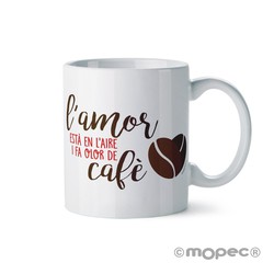 Taza cerámica El Amor...Olor de Cafè caja regalo