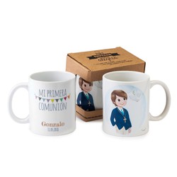 Taza cerámica ESP niño Comunión en caja regalo