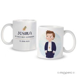 Taza cerámica First Communion niño manos bolsillo