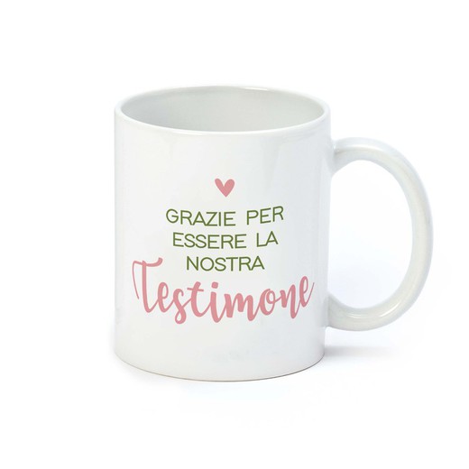 Taza cerámica "Grazie Testimone" en caja regalo