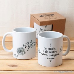 Taza cerámica La musica ti fa sentire, rider... caja regalo