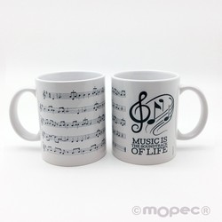 Taza cerámica musical score en caja regalo