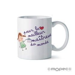 Taza cerámica, Pour la meilleur maîtresse du monde, en caja regalo