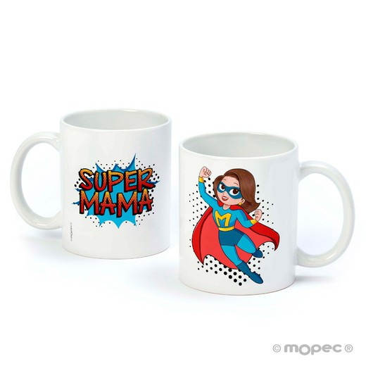 Taza cerámica SUPER MAMA en caja regalo