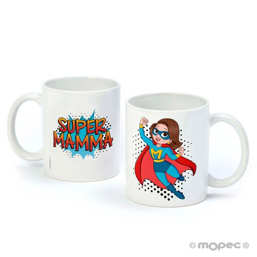 Taza cerámica SUPER MAMMA en caja regalo