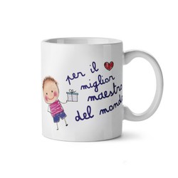 Taza de cerámica El Mejor profe en caja regalo