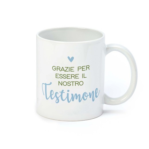 Taza de cerámica "Grazie Testimone" en caja regalo