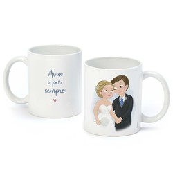 Taza novios "Avui i per sempre" en caja regalo