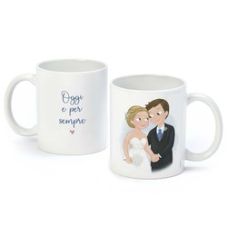 Taza novios "Oggi e per sempre" en caja regalo