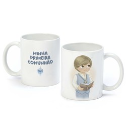 Taza Primeira Comunhão niño chaleco y Biblia en caja regalo