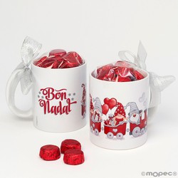 Taza Tren Gnomos ROJOS Bon Nadal 6bomb. y caja regalo