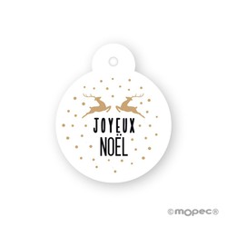 T.bola blanca Renos Joyeux Noël Ø4cm (preciox24) min.24