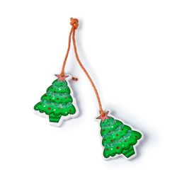 Adorno decorativo Abetos de madera con cordel