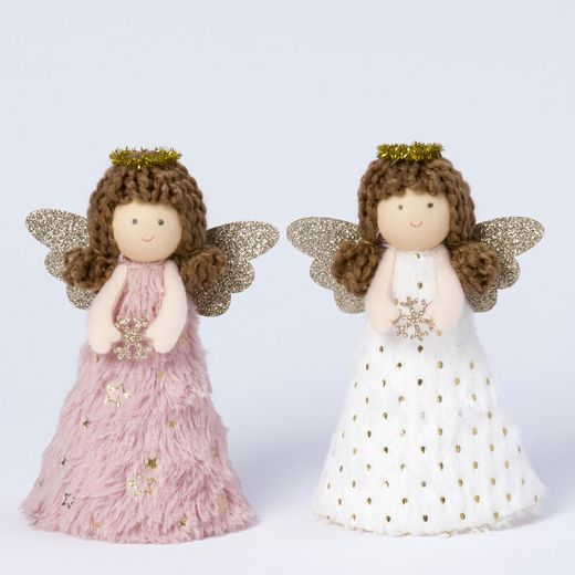 Angelitas corona y alas doradas, vestido largo stdo. 2