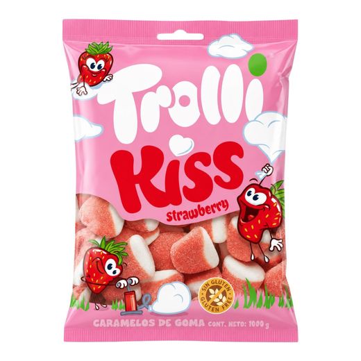 Besos Fresa de Trolli (1kg). Gominolas besos fresa con nata