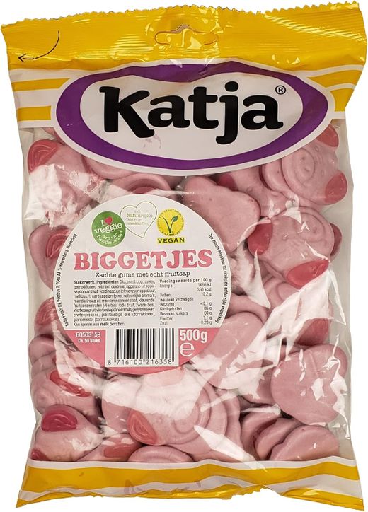 Golosinas veganas Biggetjes veganos (500 gramos) de Katja. Cerditos veganos