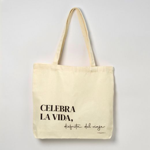 Bolsa algodón con asas Celebra 40x35x6cm.