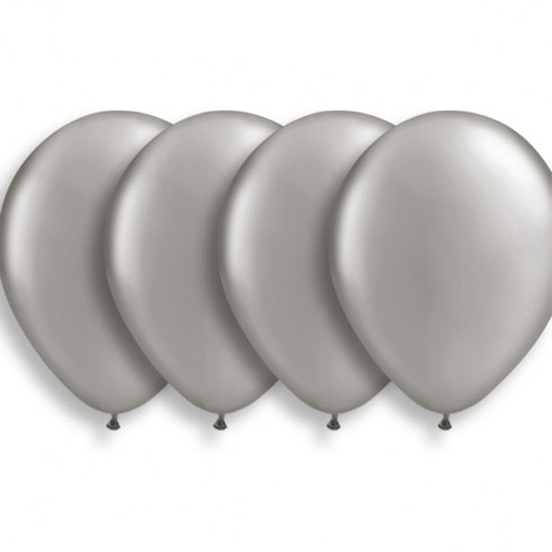 Borsa per palloncini in lattice argento metallizzato 50 unità