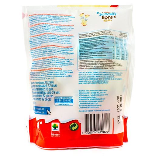 Bolsa Huevos Schokobons White 200gramos(32 mini huevos) de Kinder