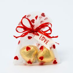 Bolsa organza corazones tarjeta Love 2 cora-choc