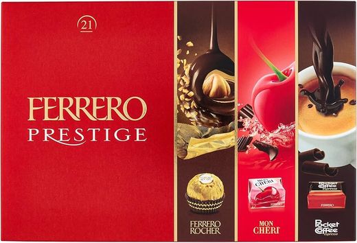 Caja de Bombones Ferrero Prestige T-21 (21 unidades). Surtido de Bombones Ferrero