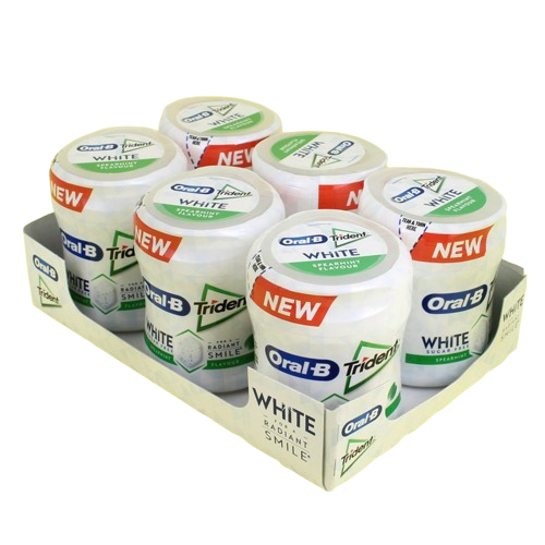 Trident OralB White Peppermint 50 chewing-gums sans sucre