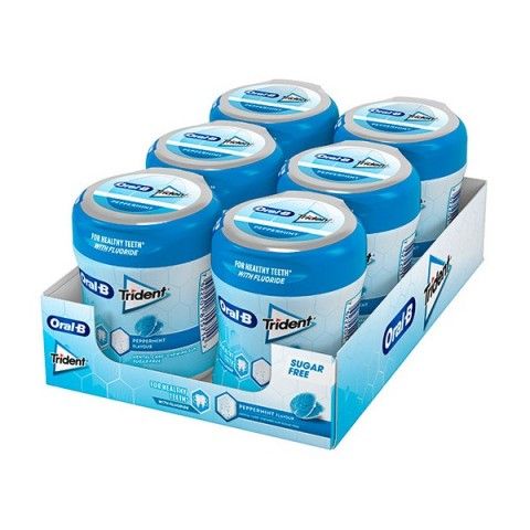 Bote Trident OralB White Menta 50 chicles Sin Azúcar.Chicle Sin Azúcar Menta