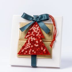 Caja 4 napolitanas árbol rojo lentejuelas*