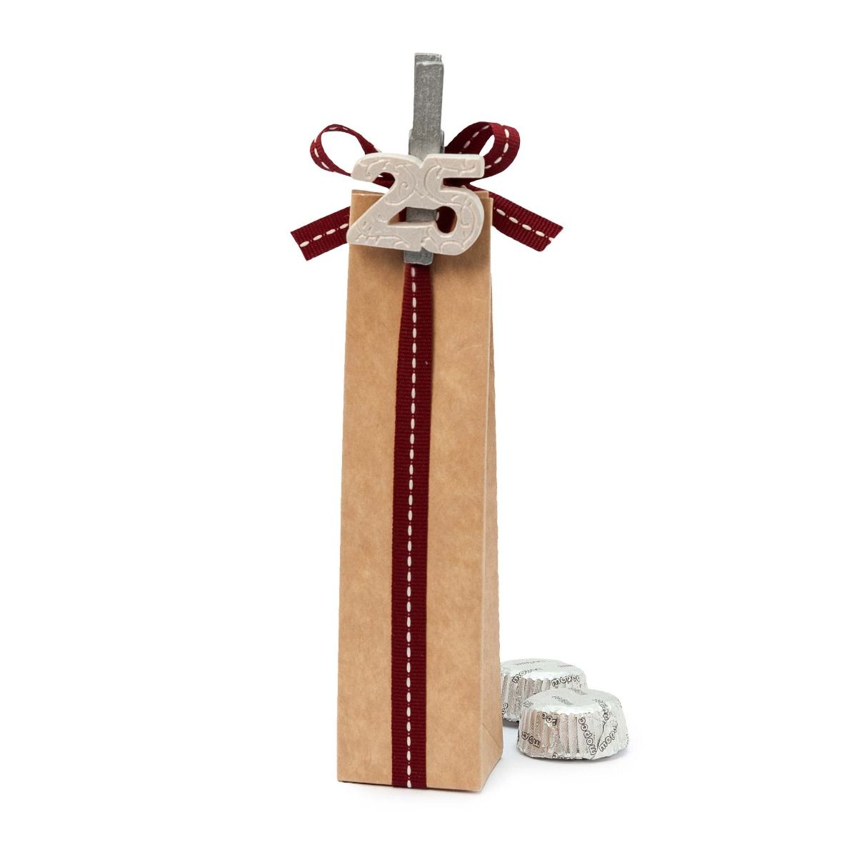 Caja kraft 2bombones con pinza 25 Aniversario *