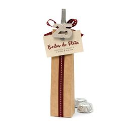 Caja kraft 2bombones con pinza 25 Aniversario *