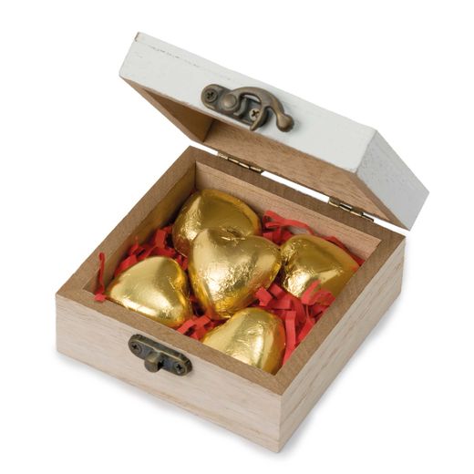 Caja madera navideña tarjeta Merry Christmas 5cora-choc 8x5x8cm