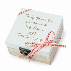 Caja madera San Valentín 5 cora-choc 8,5x4,5x8,5cm.