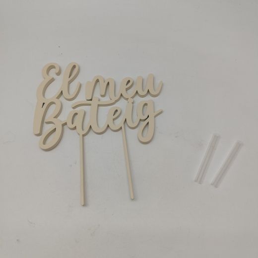 Cake topper madera El Meu Bateig 16x17x0,5cm.