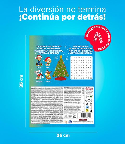 Calendario adviente chocolate Navidad de la Patrulla Canina (50gr) de Dekora