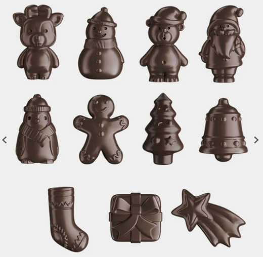 Calendario Adviento Figuras 3D Chocolate 70% (216gramos)