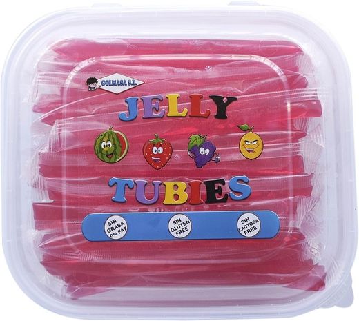 Caña de gelatina sabor fresa de Golmasa. Jelly tubie de fresa. Mide 12.5cm