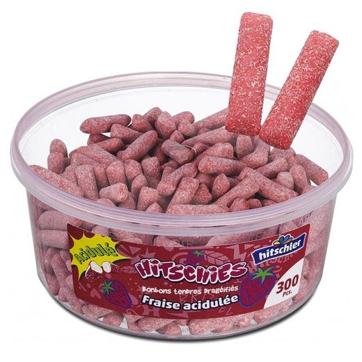 Caramelle gommose alla fragola acida (Hitschies)