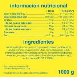 Sugus Caramelo Masticable a Base de Zumo de Frutas, Caramelos Blandos (1kg)