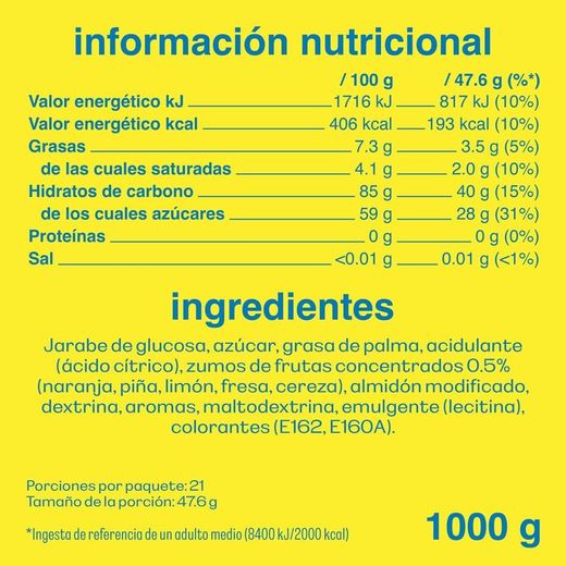 Sugus Caramelo Masticable a Base de Zumo de Frutas, Caramelos Blandos (1kg)