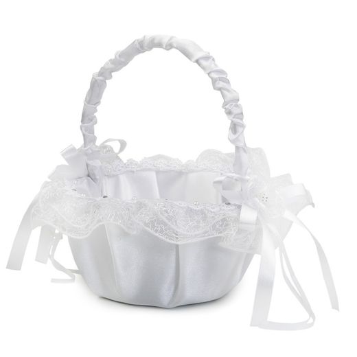 Cesta arras redonda tul blanco Ø15cm.