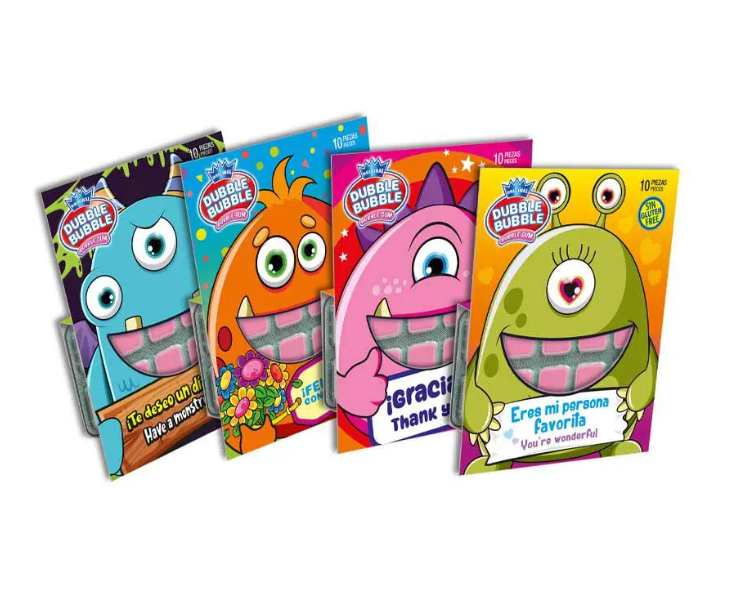 Chicles Dubble Bubble TARJETAS REGALO MONSTER 12 unidades