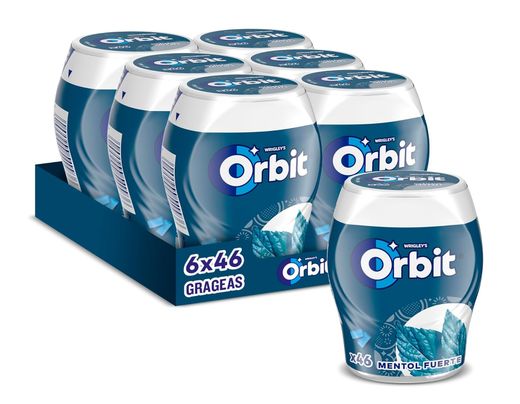 Chicles Orbit Box Mentol Fuerte 46 chicles Sin Azúcar