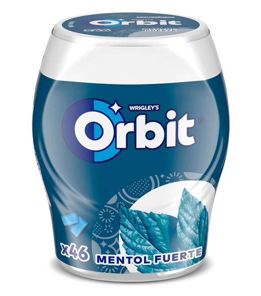 Chicles Orbit Box Mentol Fuerte 46 chicles Sin Azúcar (6 Botes)
