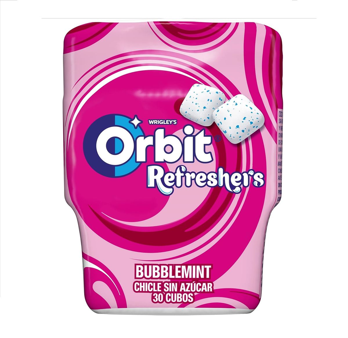 Chicles Orbit Refreshers Bubblemint 30 chicles Sin Azúcar 3 unidades