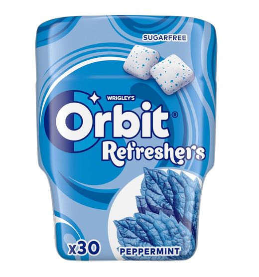 Chicles Orbit Refreshers Menta 30 chicles Sin Azúcar (6 Botes)
