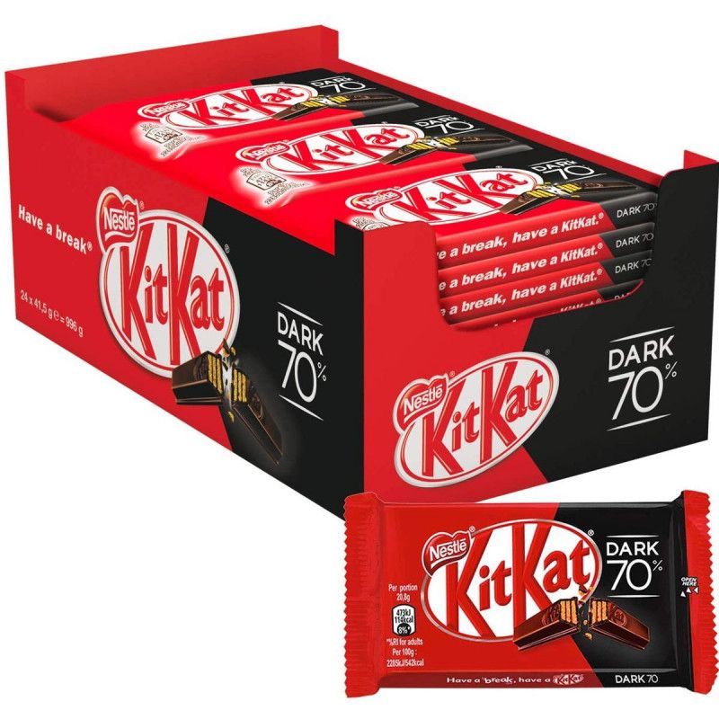 Chocolatina Kit Kat Chocolate Negro 12 unidades